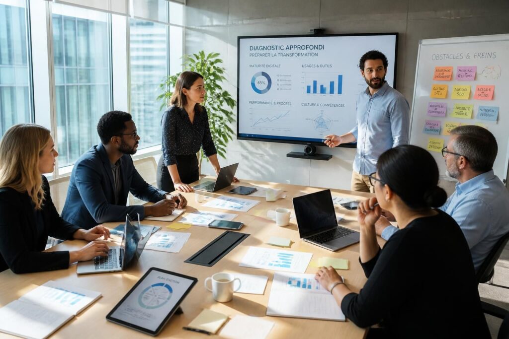 découvrez comment réaliser un diagnostic efficace de la conduite du changement pour identifier les freins et réussir la transformation de votre entreprise.