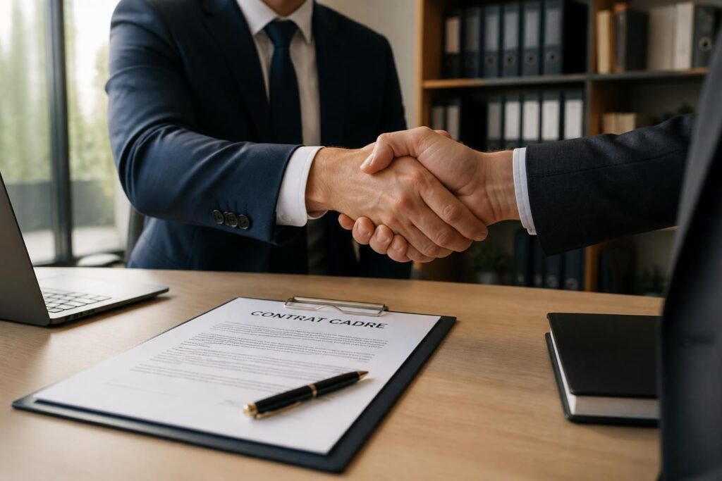 découvrez la définition du contrat cadre et comment il permet de sécuriser efficacement vos relations commerciales en fixant des conditions claires et durables.