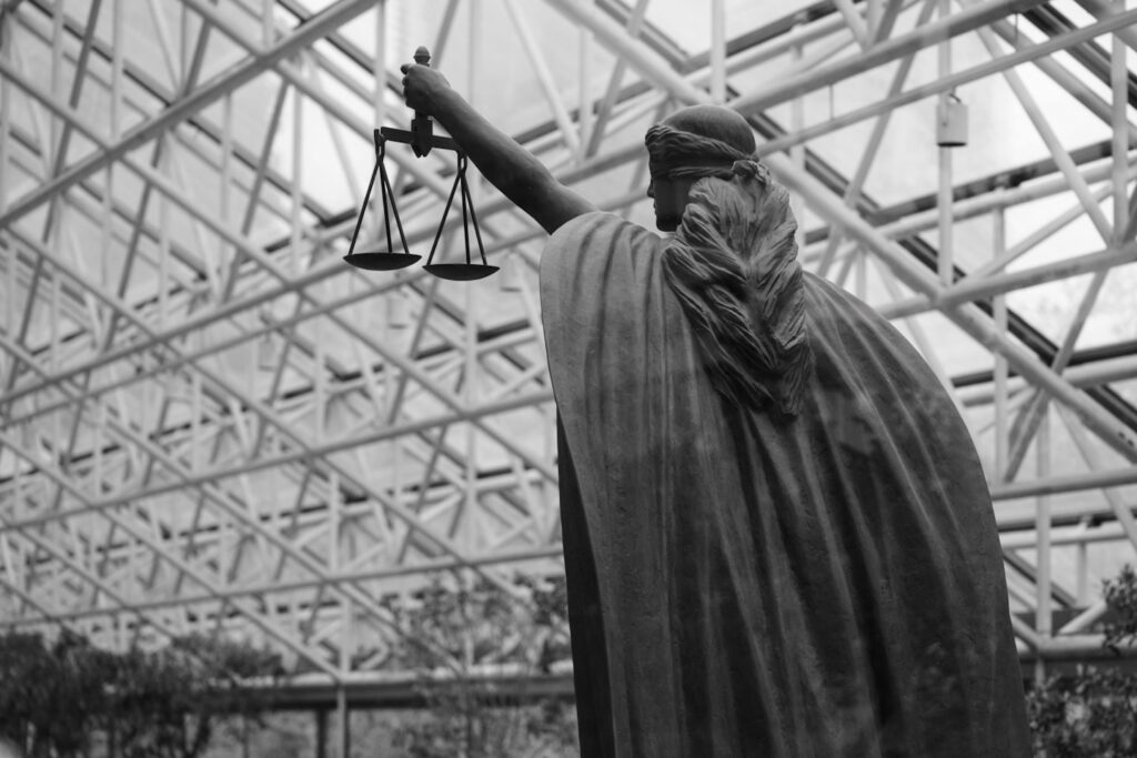 Sculpture of Lady Justice