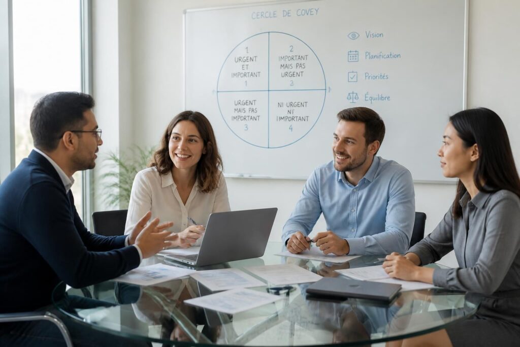 découvrez comment le cercle de covey peut transformer votre gestion du temps au travail en vous aidant à prioriser efficacement et à rester concentré sur l'essentiel.