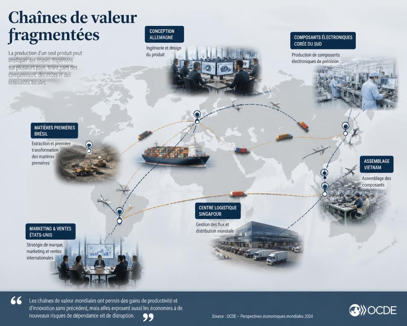 découvrez comment la fragmentation de la chaîne de valeur influence la compétitivité des entreprises, en analysant ses effets sur la productivité, les coûts et l'innovation.